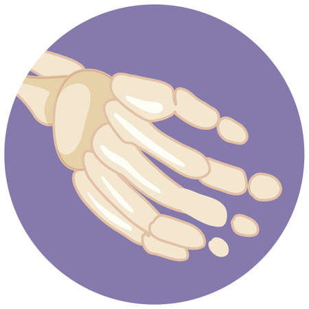 Hand bone in cartoon style  illustrationのイラスト素材