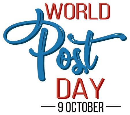 World Post Day lettering banner illustrationのイラスト素材
