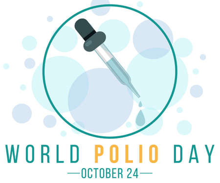 World polio day october 24 typography design  illustrationのイラスト素材