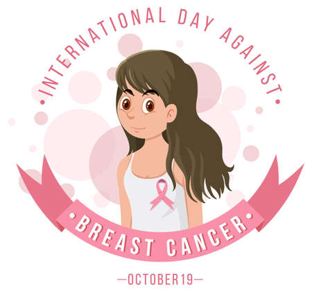 International Day Against Breast Cancer banner  illustrationのイラスト素材