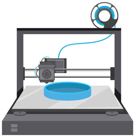 A 3D printer model machine illustration