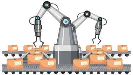 Machine robotic robot arm hand  illustration