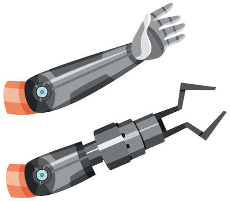 Set of robot arm on white background illustrationのイラスト素材