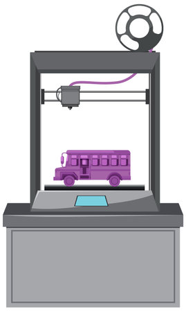 A robotic machine using in factory illustration