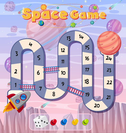 Space maze puzzle game template illustrationのイラスト素材