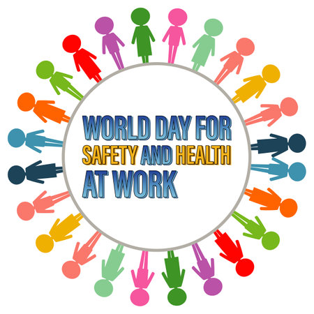Poster design for world day for safety & health at work illustrationのイラスト素材