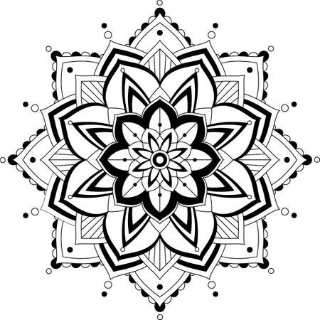 Vintage mandala with thin lines illustrationのイラスト素材