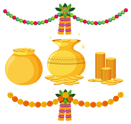 Hindu Shubh Dhanteras day icon illustrationのイラスト素材