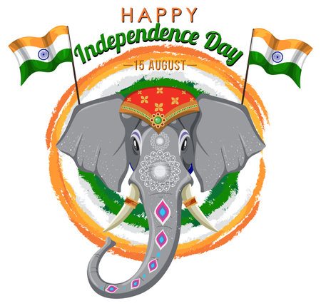 Happy India independence day illustration