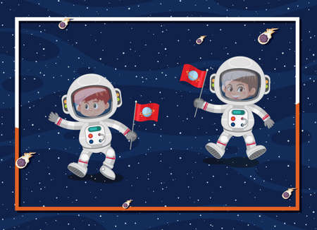 Astronaut exploring the space illustrationのイラスト素材