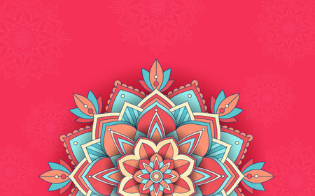 Beautiful mandala background template illustrationのイラスト素材
