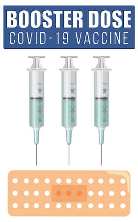 Booster shorts covid 19 vaccine logo illustrationのイラスト素材