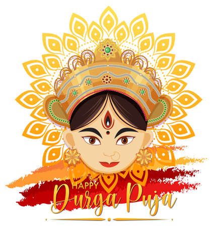 Happy Durga Puja event day illustrationのイラスト素材