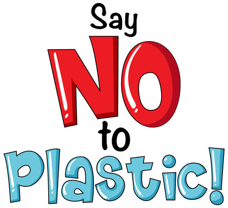 Say no to plastic typography logo design illustrationのイラスト素材