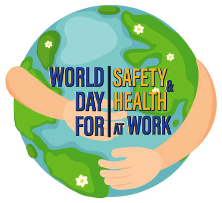 Poster design for world day for safety & health at work illustrationのイラスト素材
