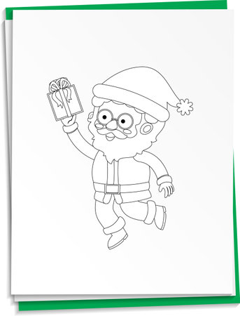 Hand drawn Santa on paper  illustrationのイラスト素材