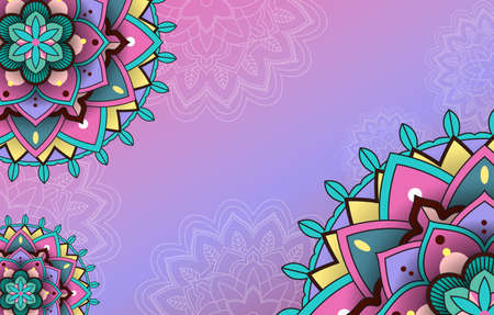 Beautiful mandala background template illustrationのイラスト素材