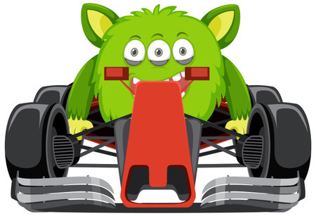 Monster formula racing car illustrationのイラスト素材