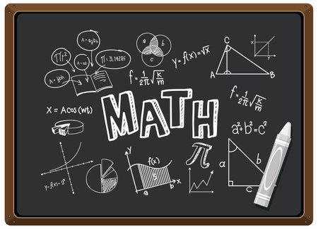 Math formula on blackboard isolated illustrationのイラスト素材
