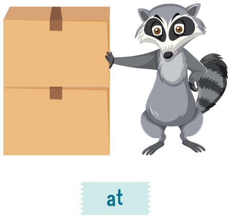 English prepositions of place for children illustrationのイラスト素材
