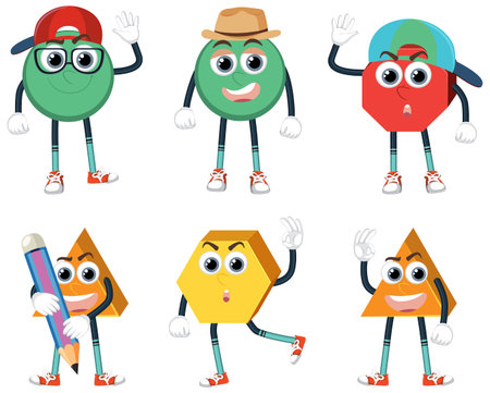 An emotion of different shapes on white background illustration