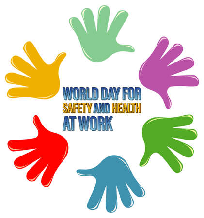 Poster design for world day for safety health at work illustrationのイラスト素材