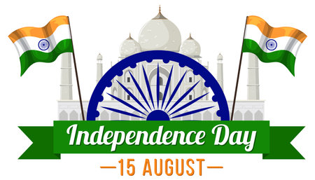 Happy India independence day illustration