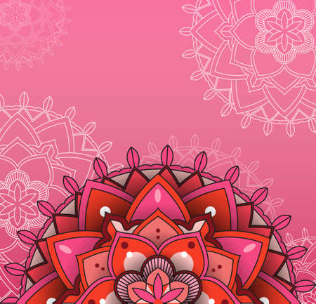 Beautiful mandala background template illustrationのイラスト素材