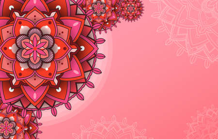 Beautiful mandala background template illustrationのイラスト素材