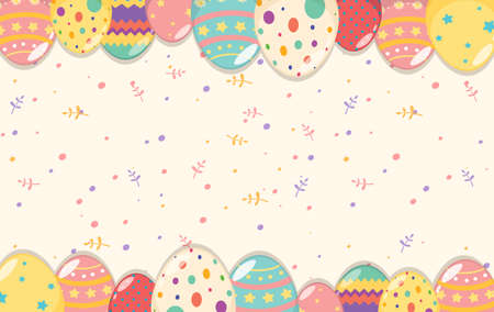 Background design wtih decorated eggs illustrationのイラスト素材