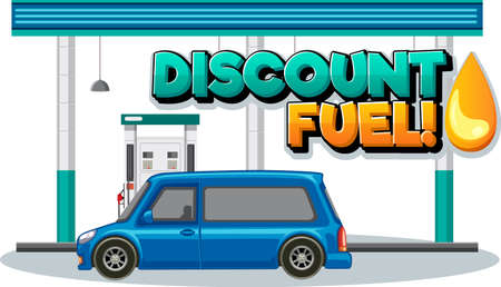 Discount fuel font logo design illustrationのイラスト素材