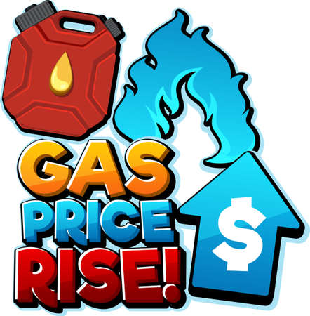Gas Price Rise font logo design illustrationのイラスト素材