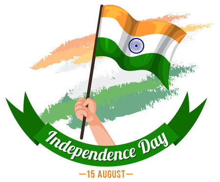 Happy India independence day illustration