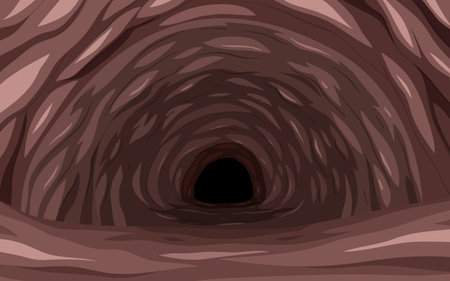 Underground hole cave scene illustrationのイラスト素材