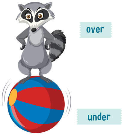 Worksheets template prepositions of place for children illustrationのイラスト素材