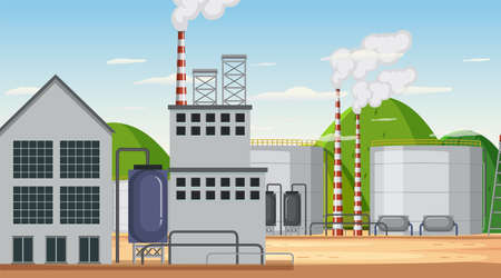 Petroleum industry scene concept  illustrationのイラスト素材