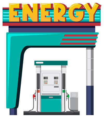 Gas station concept with pump illustrationのイラスト素材