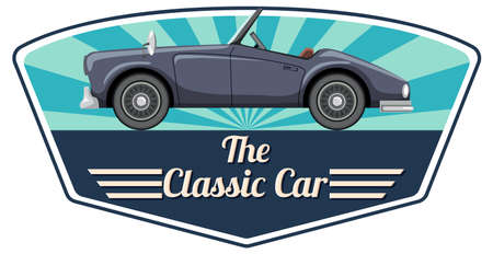 Classic car concept with old car side view illustrationのイラスト素材