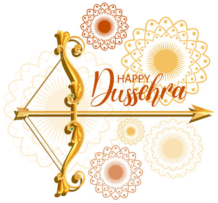 Happy Dussehra festival poster design illustrationのイラスト素材