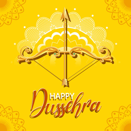 Happy Dussehra festival poster design illustration