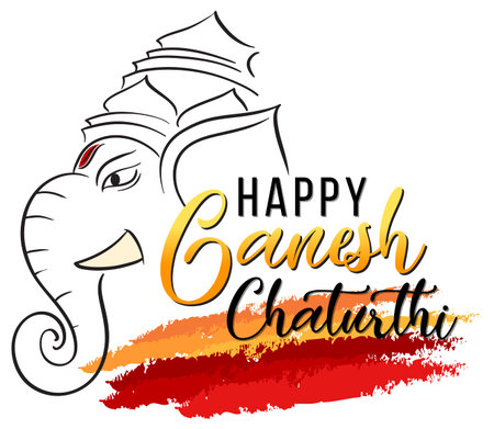 Happy Ganesh Chaturthi Poster illustrationのイラスト素材