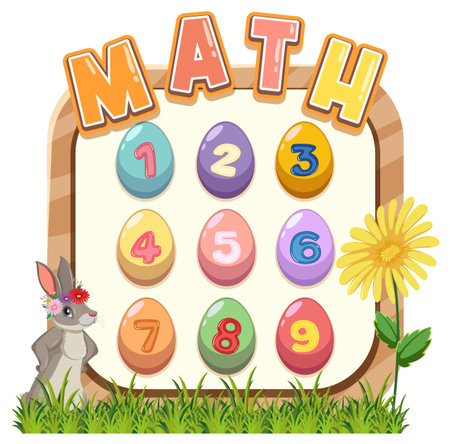 Counting number 0 to 9 and math symbols illustrationのイラスト素材