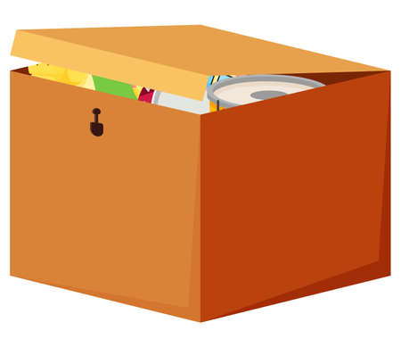 A box full of children toys illustrationのイラスト素材