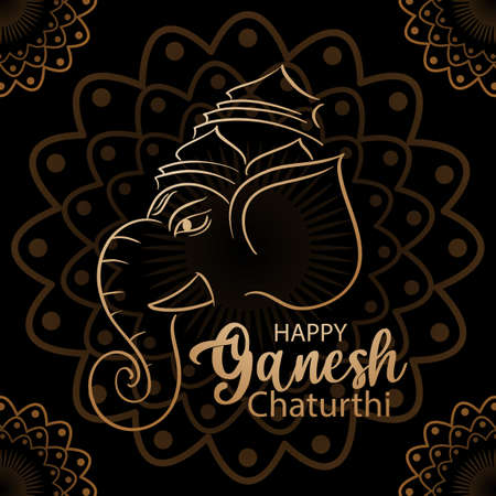 Happy Ganesh Chaturthi Poster illustrationのイラスト素材