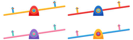 Simple children seesaw on white background illustrationのイラスト素材