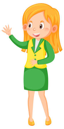 A female teacher cartoon character illustrationのイラスト素材
