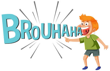 Laughing cartoon character with word expression illustrationのイラスト素材