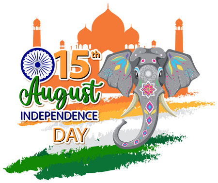 India Independence Day Poster illustrationのイラスト素材