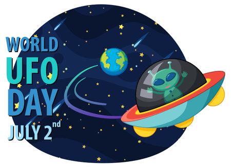 World UFO Day Poster Design illustrationのイラスト素材