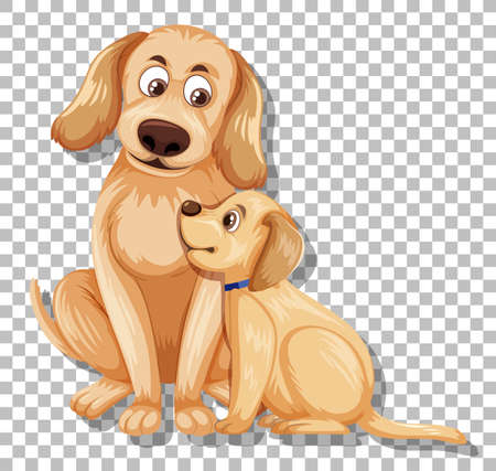 Cute dog on grid background illustrationのイラスト素材
